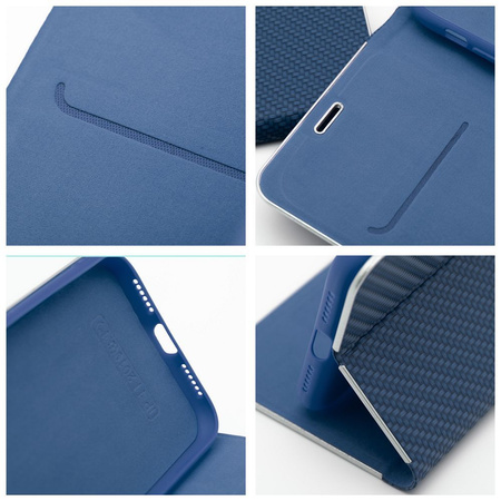 Kabura LUNA Book Carbon do IPHONE 14 niebieski
