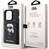 Karl Lagerfeld nakładka do iPhone 15 Pro 6,1" KLHCP15LSAKKNSCK czarna hardcase Saffiano Cardslots and Stand Monogram Ikonik Patch