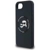 Karl Lagerfeld Liquid Silicone Karl & Choupette Heads Case with MagSafe for iPhone 16e - Black