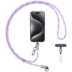 Smycz do telefonu z kablem do ładowania Usams SJ746 30W USB-C do Lightning 1.2m fioletowy