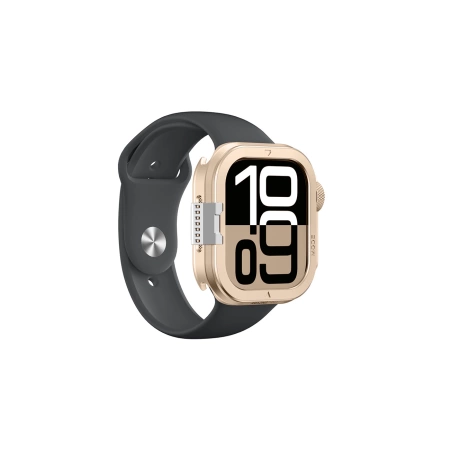AmazingThing Titan Pro Metallgehäuse für Apple Watch 11 46 mm, Aluminium, Gold