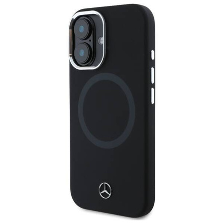 Original Case IPHONE 16 Mercedes Hardcase Silicone Tonal Logo MagSafe (MEHMP16S23SUTTK) black