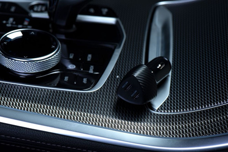 FORCELL CARBON ładowarka samochodowa Typ C 3.0 PD20W +  Typ C 3.0 PD20W CC50-2C czarna (Total 40W)