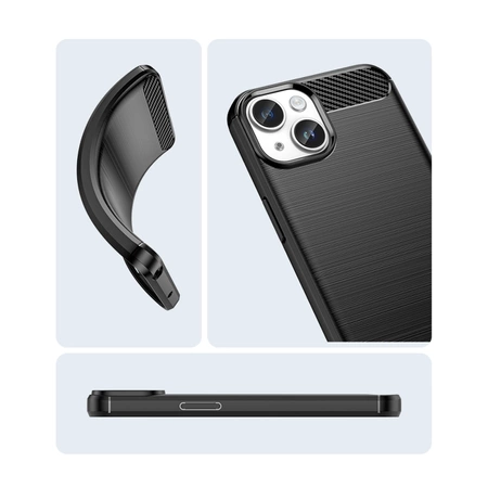 Carbon Case für iPhone 14 Plus flexible Gel-Rückseite schwarz