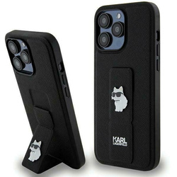 Karl Lagerfeld nakładka do iPhone 13 Pro 6,1" KLHCP13LGSACHPK HC GRIPSTAND SAFFIANO CHOUPETTE PINS czarna