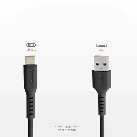 Kabel SBS TECABLEMICROC15K USB-A - USB-C 1,5m - czarny
