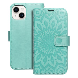 Kabura MEZZO Book do IPHONE 14 mandala zielony