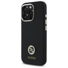 Original Handyhülle IPHONE 16 PRO Guess Hardcase Silicone Logo Strass 4G (GUHCP16LM4DGPK) schwarz