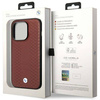 Original Case IPHONE 14 PRO MAX BMW Leather Diamond Pattern MagSafe MagSafe (BMHMP14X22RFGR) burgundy