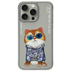 Nimmy etui iPhone 15 Pro Max 6.7"         szary/gray Glasses Cool Cat