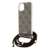 Guess Crossbody Cord 4G Print Hülle für iPhone 15 / 14 / 13 – braun
