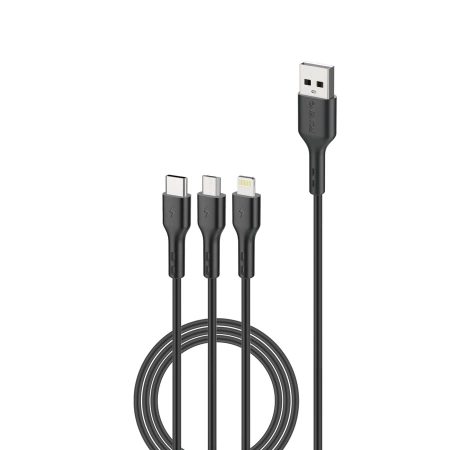 FONENG Kabel X36 3in1 3A 1.2M schwarz