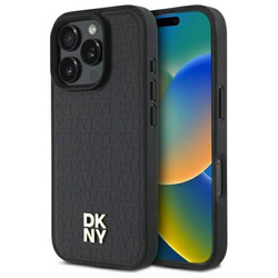Original Handyhülle IPHONE 16 PRO MAX DKNY Repeat Pattern Stack Logo (DKHMP16XPSHRPSK) schwarz