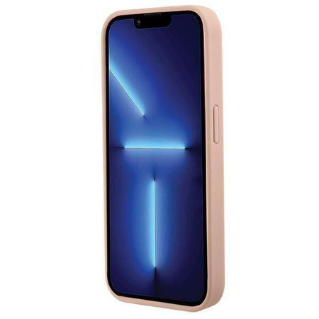 Original Handyhülle APPLE IPHONE 15 PRO MAX Guess Hardcase Croco Triangle Metal Logo (GUHCP15XPCRTHCP) rosa