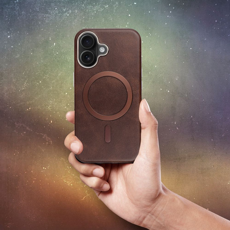 Futerał GENTLEMAN MAG COVER kompatybilny z MagSafe do IPHONE 16e (SE 4 2025) brązowy