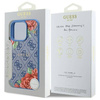 Etui Guess 4G Flowers Print MagSafe na iPhone 16 Pro - niebieskie