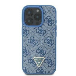 Original Handyhülle IPHONE 16 Guess Hardcase Leather Metal Logo Strass Crossbody + Smycz (GUHCP16SP4TDSCPB) blau