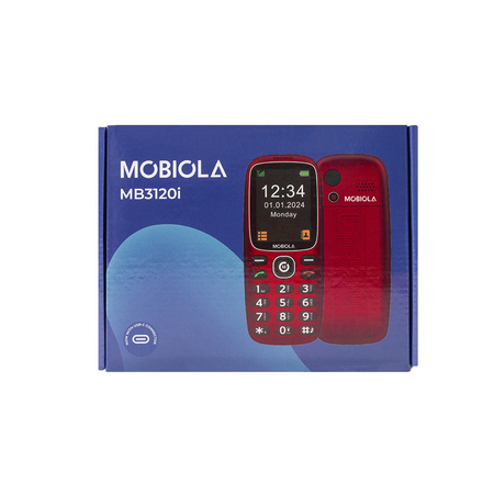 TELEFON GSM MOBIOLA DLA SENIORA MB3120i  2G CZERWONY