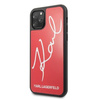Karl Lagerfeld Double Layers Tempered Glass Glitter Signature Case -  Etui iPhone 11 Pro (czerwony)