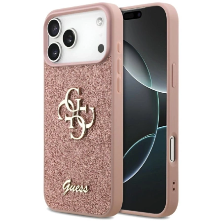 Guess Fixed Glitter Big 4G Case für iPhone 17 Pro Max - Rosa
