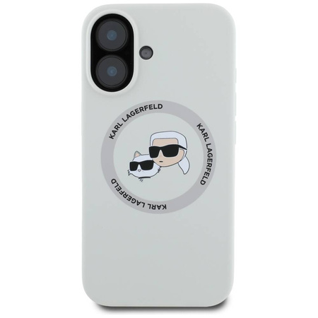 Etui IPHONE 16 Karl Lagerfeld Silicone Double Heads&Circle MagSafe beżowe