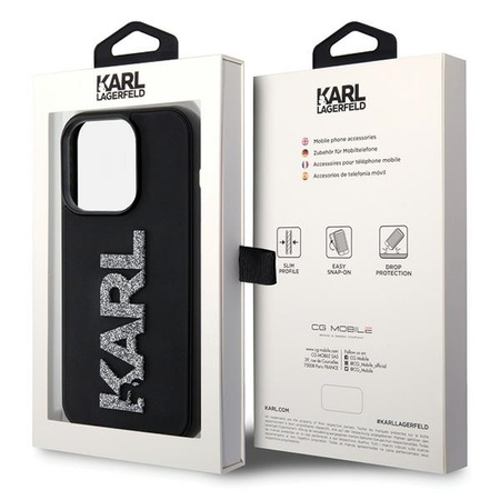 Karl Lagerfeld nakładka do iPhone 15 Pro Max 6,7" KLHCP15X3DMBKCK czarna HC 3D Logo Glitter