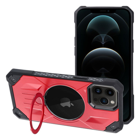 Futerał Armor Mag Cover kompatybilny z MagSafe do IPHONE 12 PRO MAX czerwony