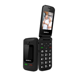 TELEFON GSM MOBIOLA DLA SENIORA KLAPKĄ CZARNY MB610 2G
