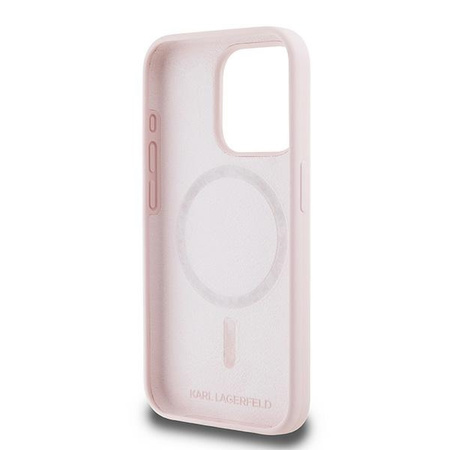 Karl Lagerfeld KLHMP15LSKCHPPLP iPhone 15 Pro 6.1" różowy/pink hardcase Silicone Karl & Choupette MagSafe