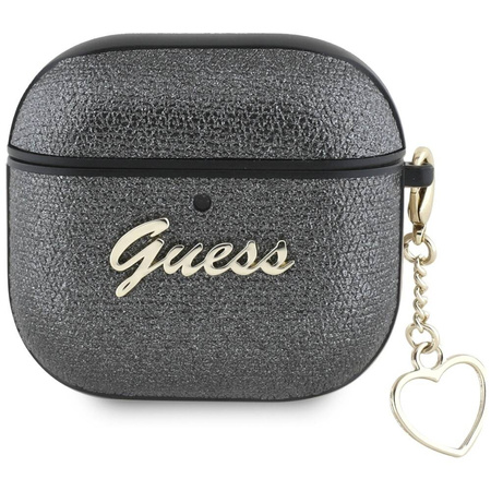 Original Handyhülle APPLE AIRPODS 4 Guess Metallic Script Charm schwarz