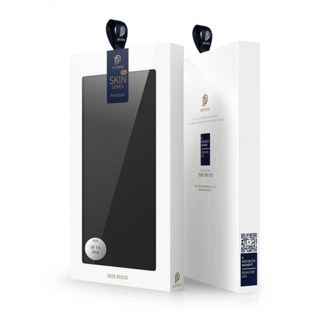 Etui do iPhone 15 Pro pokrowiec z klapką i portfelem Dux Ducis Skin Pro - czarne