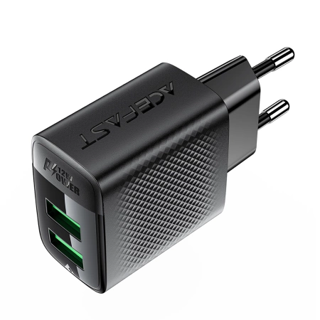 Ładowarka Acefast A86 sieciowa 2x USB-A 12W - czarna