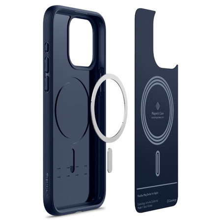 Schutzhülle APPLE IPHONE 15 PRO MAX Caselogy Parallax Mag MagSafe navy blau