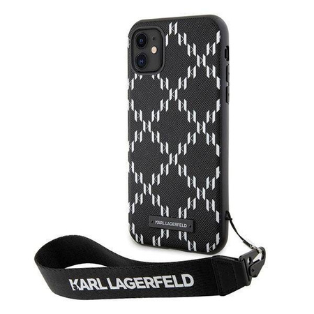 Karl Lagerfeld KLHCN61SAKLMBSK iPhone 11 / Xr 6,1&quot; schwarz/schwarzes Hardcase Monogram Losange Saffiano