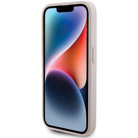 Guess 4G Metal Gold Logo Hülle für iPhone 15 Pro – Rosa
