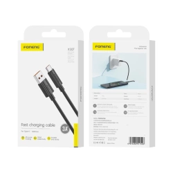 FONENG Kabel XS07 USB-C 3A 1M schwarz