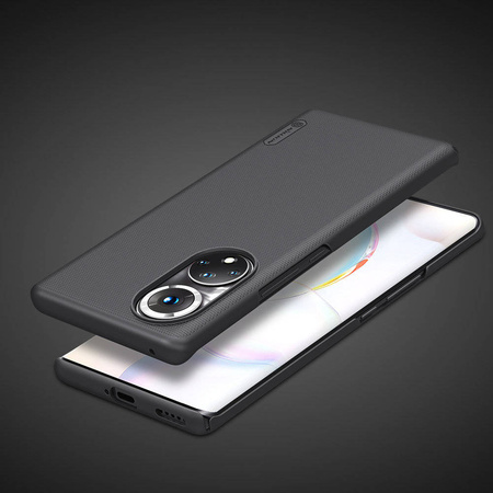 Nillkin Super Frosted Shield gehärtete Gehäuseabdeckung + Ständer Honor 50 Pro schwarz