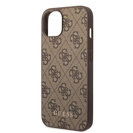 Guess GUHCP15MG4GFBR iPhone 15 Plus 6,7&quot; braun/braune Hartschale 4G Metall Gold Logo