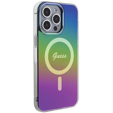 Guess IML Iridescent MagSafe Hülle für iPhone 15 Pro – Schwarz