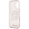 Oryginalne Etui IPHONE 16 Karl Lagerfeld Hardcase IML Rhinestones Karl Head różowe