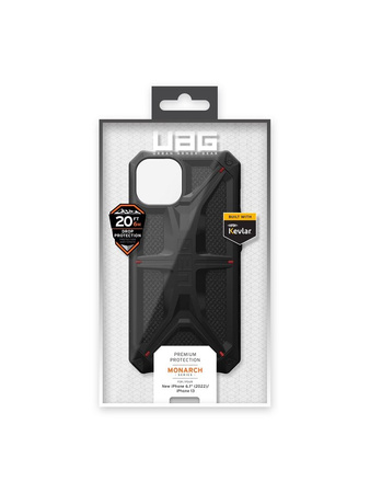 UAG Monarch - Schutzhülle für iPhone 14 Plus (Kevlar-Schwarz)