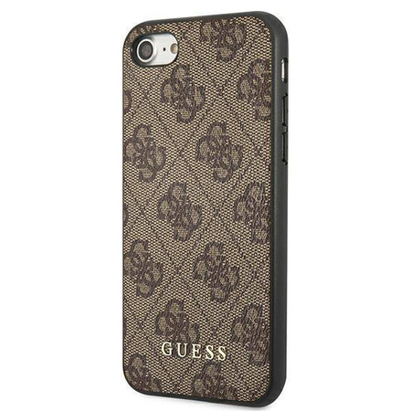 Oryginalne Etui IPHONE SE 2022 / SE 2020 / 7 / 8 Guess Hard Case 4G Metal Gold Logo (GUHCI8G4GFBR) brązowe