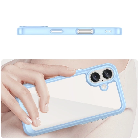Etui Outer Space Case z żelową ramką do iPhone 16 Plus - niebieskie