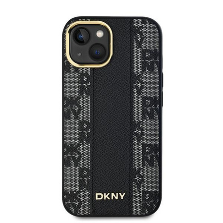 DKNY DKHMP15MPCPVSLK iPhone 15 Plus / 14 Plus 6.7" czarny/black hardcase Leather Checkered Mono Pattern MagSafe