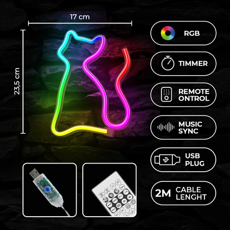 Neon LED RGB KOT FLRN03 + pilot Forever Light