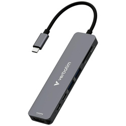 Adapter Hub Verbatim HDMI/USB-C           3.2/USB-C/2xUSB-A 3.2/SD/microSD aluminiowy 32158