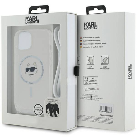 Karl Lagerfeld KLHMP14SHCCHNT iPhone 14 / 13 / 15 6.1" hardcase transparent IML Choupette Head & Cord Magsafe