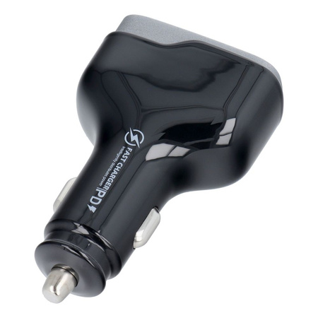 Ładowarka samochodowa USB QC 3.0 18W + Typ C PD 65W CC53-1A1C (Total 83W)
