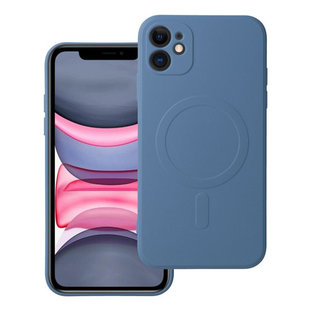 Futerał Silicone Mag Cover kompatybilny z MagSafe do IPHONE 11 niebieski