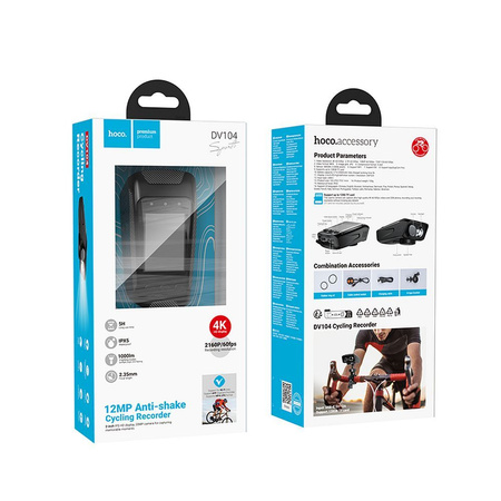 HOCO kamera rowerowa z wyświetlaczem 2" 4K DV104 czarna